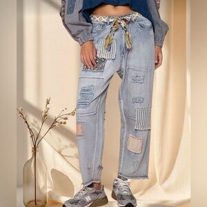 POL Patchwork Distressed Jeans | Rare Vintage-Inspired Boho Denim